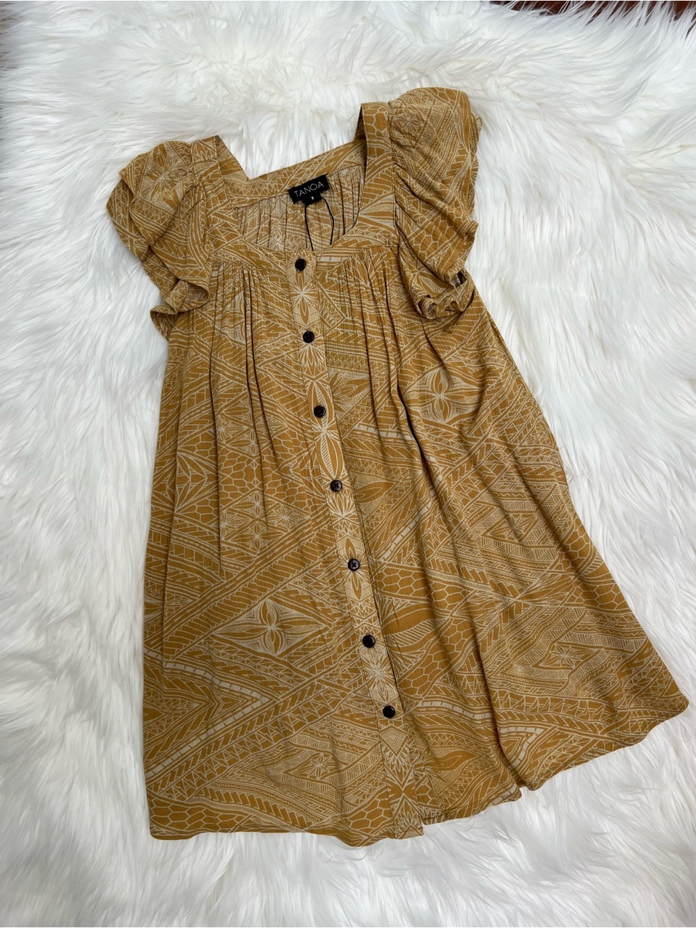 Tanoa Lole Girls Flutter Sleeve Dress (Yellow) Size 8 - NWT